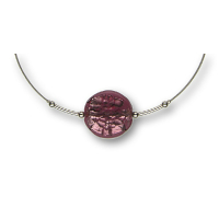 Modula® Collier -5109- viola (Glasperle flach groß), L: 42 cm