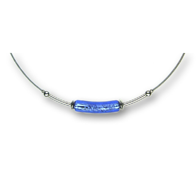 Modula® Collier -5110- dunkelblau (Glaszylinder gebogen), L: 42 cm