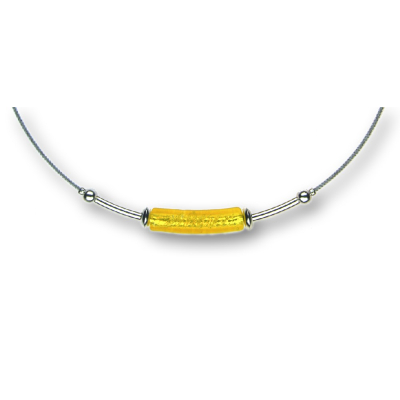 Modula® Collier -5110- gelb (Glaszylinder gebogen), L: 42 cm