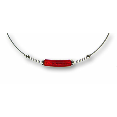 Modula® Collier -5110- rot (Glaszylinder gebogen), L: 40 cm