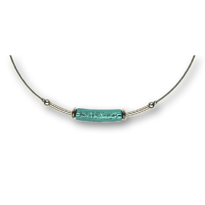 Modula® Collier -5110- türkis (Glaszylinder gebogen), L: 40 cm