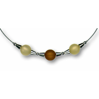 Modula® Collier -5111- beige-hellbraun (3 Polarisperlen matt), L: 50 cm