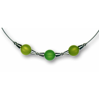 Modula® Collier -5111- kiwi-hellgrün (3 Polarisperlen matt), L: 45 cm