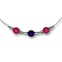 Modula® Collier -5111- pink-lila (3 Polarisperlen matt), L: 45 cm