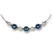 Modula® Collier -5112- aqua (3 Polarisperlen flitter, Star Dust), L: 50 cm