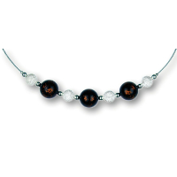 Modula® Collier -5112- dunkelbraun (3 Polarisperlen flitter, Star Dust), L: 42 cm