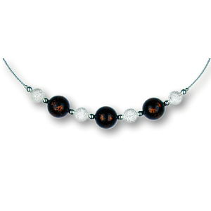 Modula® Collier -5112- dunkelbraun (3 Polarisperlen...