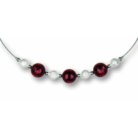 Modula® Collier -5112- rot (3 Polarisperlen flitter, Star Dust), L: 40 cm