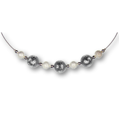 Modula® Collier -5112- silber (3 Polarisperlen flitter, Star Dust), L: 42 cm