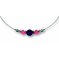 Modula® Collier -5113- pink-lila (2 Polaris-Doppelkegel, 1 Polarisperle matt), L: 40 cm