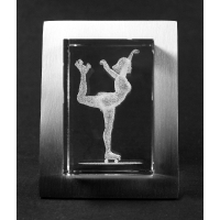 3D-Glasobjekt Rollschuhläuferin