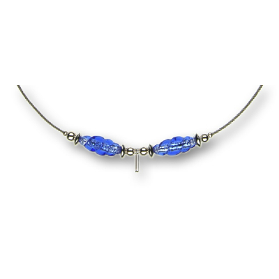 Modula® Halsreif Schmuckseil -106- dunkelblau (2 Glasspindeln), L: 40 cm