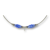 Modula® Halsreif Schmuckseil -106- dunkelblau (2 Glasspindeln), L: 40 cm