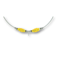 Modula® Halsreif Schmuckseil -106- gelb (2 Glasspindeln), L: 40 cm