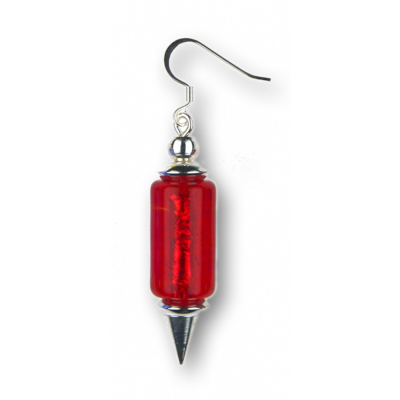Modula® Ohrschmuck (1 Paar) -104- rot (Glaszylinder)