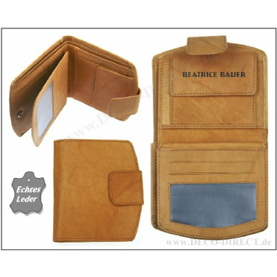 Namensgeschenk Damen-Ledergeldbörse