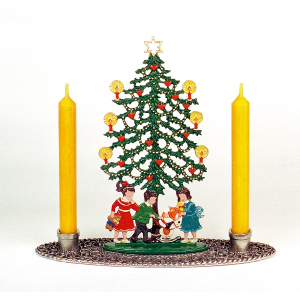 Ornamentleuchter Weihnachtsbaum mit Kindern (inkl. Kerzen)