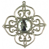Zinn-Ornament-Stern antik Nr. 2 mit Schmuckstein weiß