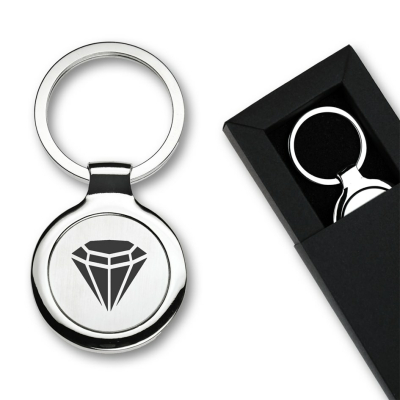 Schlüsselanhänger rund Diamant